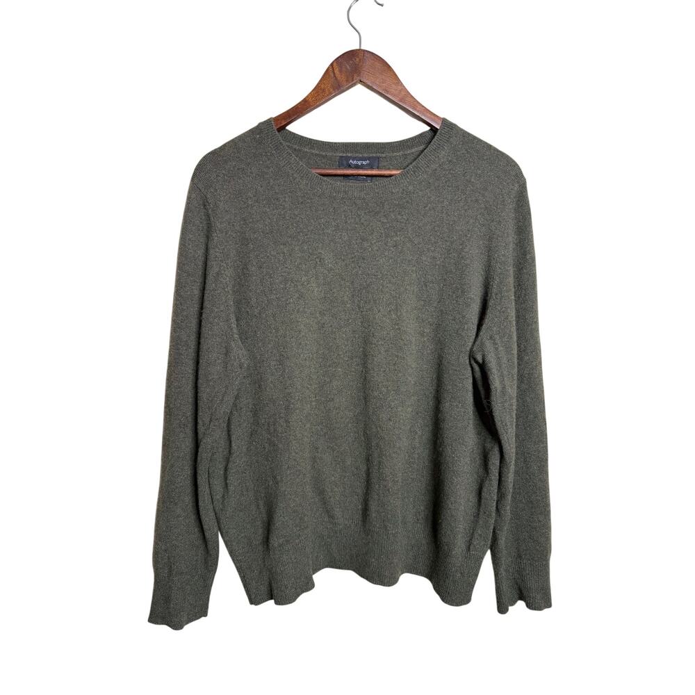 M&S Autograph 100% Cashmere Hunter Green Crewneck Sweater Women US 12
